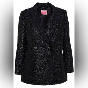NWT kate spade WOOL Blend Lined Tinsel Tweed double-breasted Blazer Pockets Sz 4